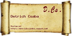 Detrich Csaba névjegykártya